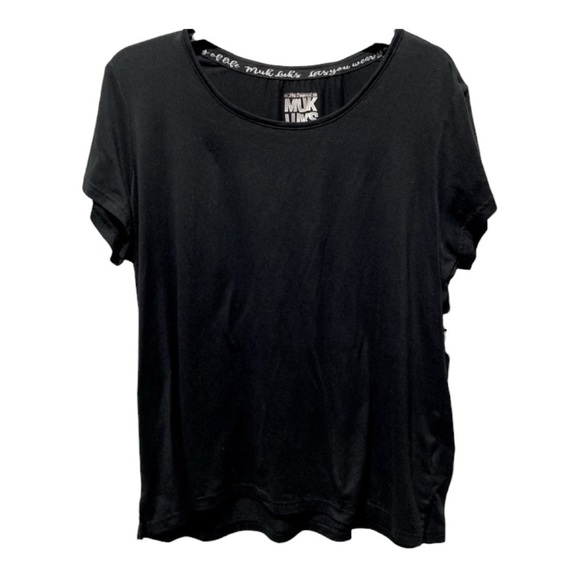 Women’s Muk Luks Rayon Black Tee - Picture 1 of 3